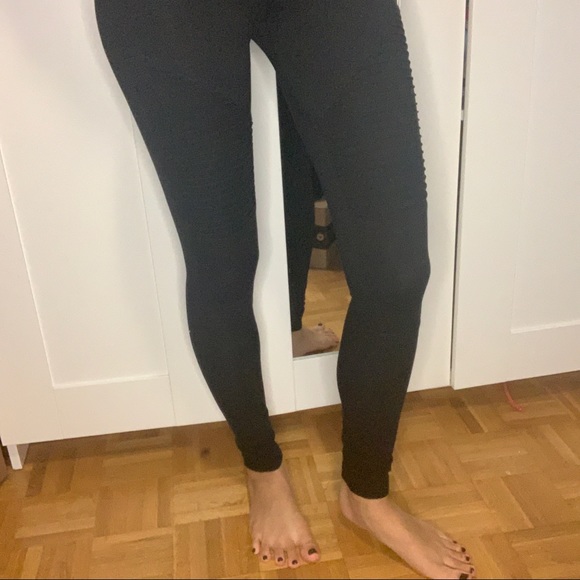H&M Black Moto High Waisted Cotton Leggings - Picture 4 of 11